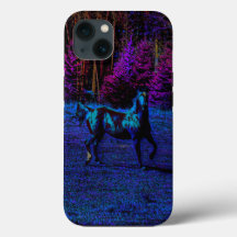 Pferdefreunde Equine Pferd bei Nacht Kunst