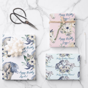 Pferdefreunde personalisiert geschenkpapier set
