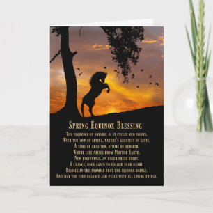 Pferdefrühlingequinox Segen Gedicht Karte