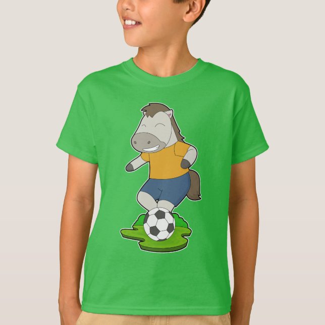 Pferdefußballspieler Fußball T-Shirt (Vorderseite)