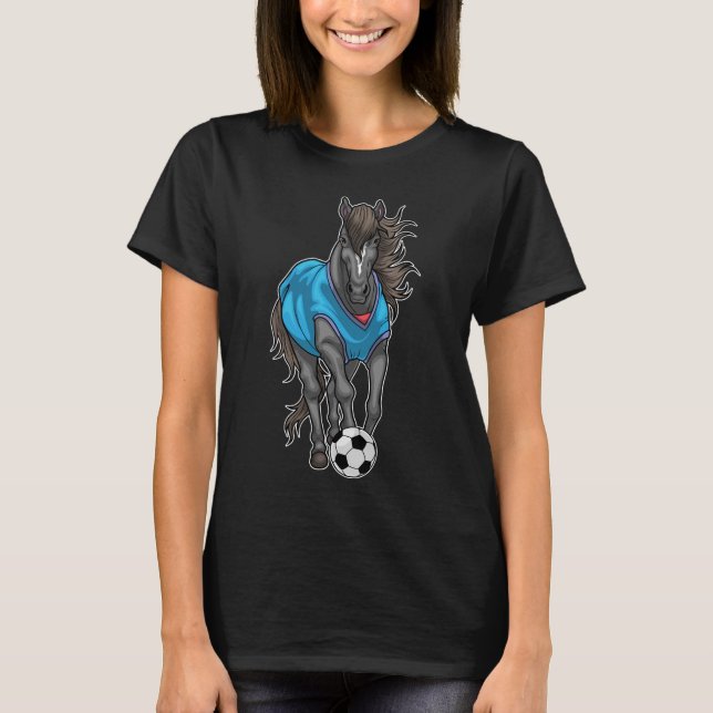 Pferdefußballspieler Fußball T-Shirt (Vorderseite)