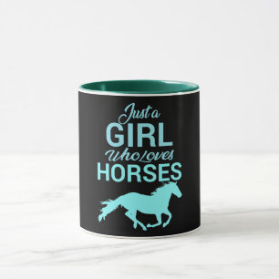 Pferdegalopp Ein Mädchen, das Pferde liebt Tasse