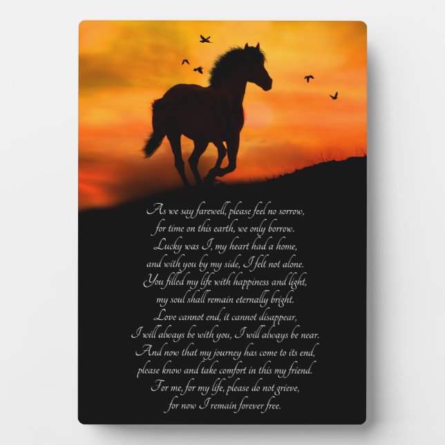 Pferdegedicht Fotoplatte (Vorderseite)