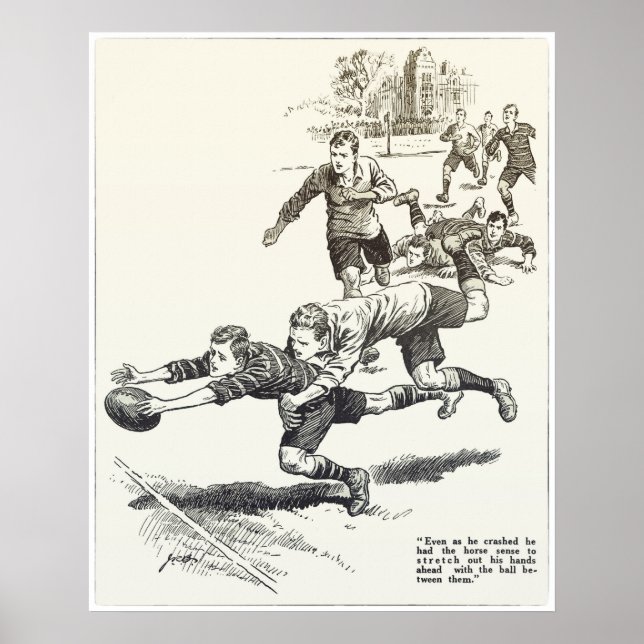 Pferdegefühl - Vintage Rugby Print Poster (Vorne)