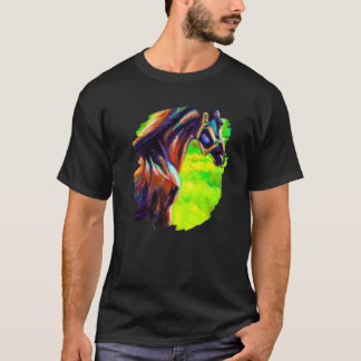 Pferdegemälde Vintag Retro Reitstunde T-Shirt