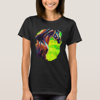 Pferdegemälde Vintag Retro Reitstunde T-Shirt