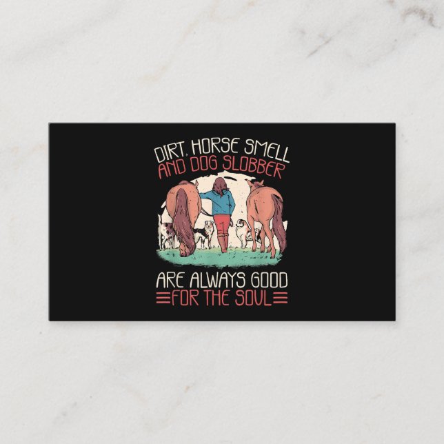 Pferdegeruch und Hundeschwolle Reitpferde und Hund Visitenkarte (Vorderseite)