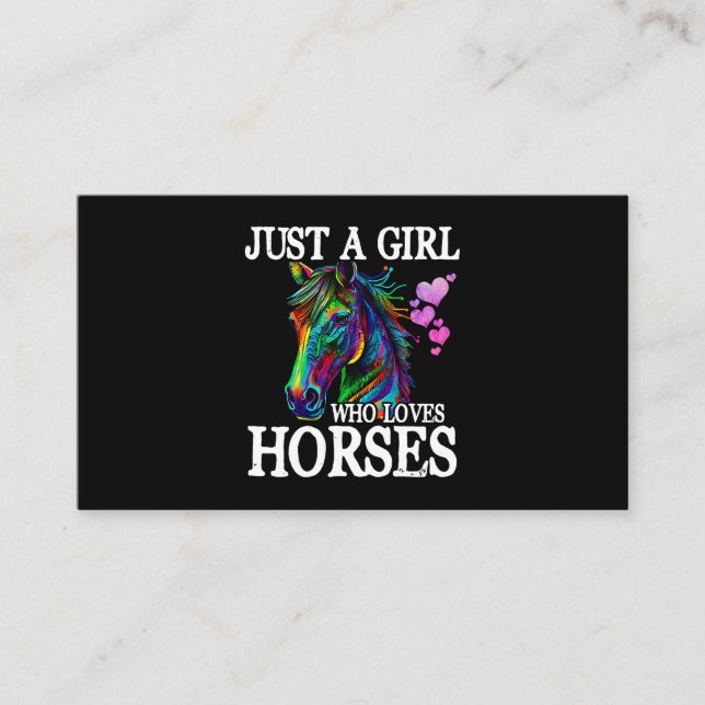 Pferdegeschenke für Frauen Jungen Kind Ein Mädchen Visitenkarte (Vorderseite)