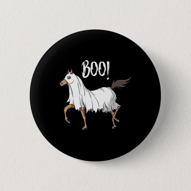 Pferdeghost Kostümspass Reitpferd Lover Hal Button (Vorderseite)