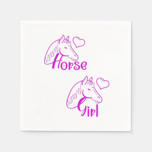 PferdeGirl Lila mit Pferdekopf-Schriftart Serviette