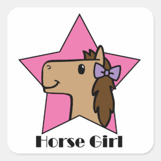 PferdeGirl Quadratischer Aufkleber