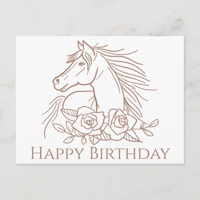 Pferdeglücke Geburtstag Pony Pferde Pferde Postkarte (Vorderseite)