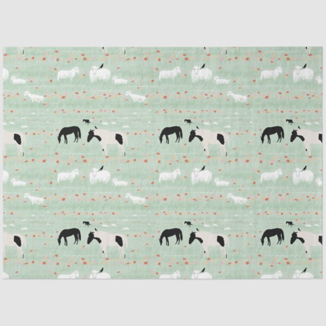 Pferdehaltung Schafzucht Rosa orange Blume Seidenpapier (Vorderseite)