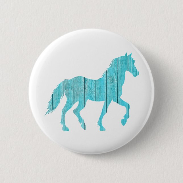 Pferdehengst, Senf-Silhouette Button (Vorderseite)