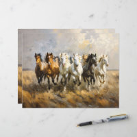 Pferdeherd Galloping Painting Scrapbook Papier