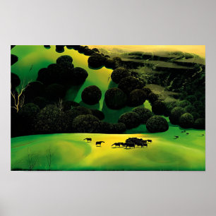 Pferdeherde - Magischer Realismus Eyvind Earle Poster