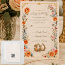 Pferdehochzeit-RSVP-Karte