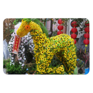 Pferdejahr   春 節 馬 ... Thema chinesische Blume Magnet