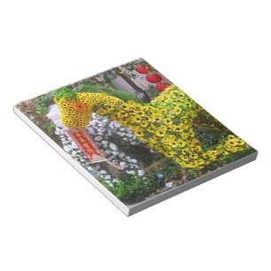 Pferdejahr   春 節 馬 ... Thema chinesische Blume Notizblock