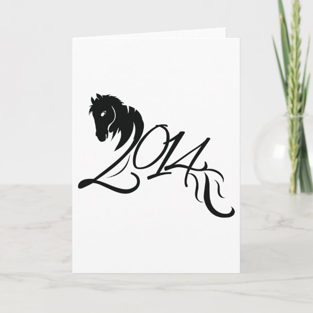 Pferdejahr 2014 feiertagskarte (Vorderseite)