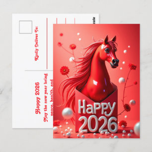Pferdejahr 2026 postkarte