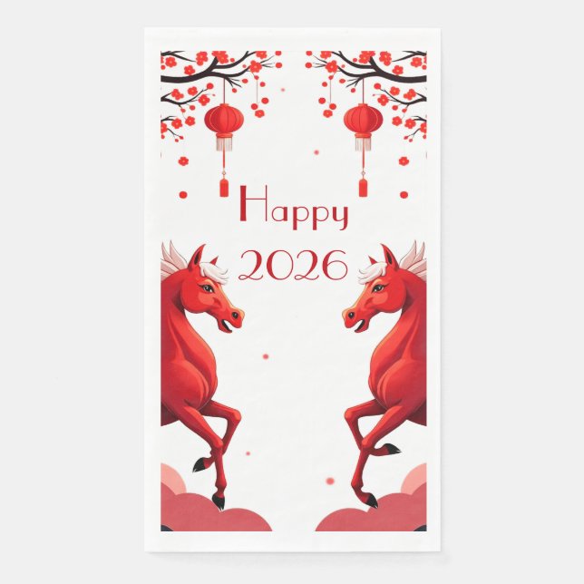 Pferdejahr 2026 serviette (Vorderseite)