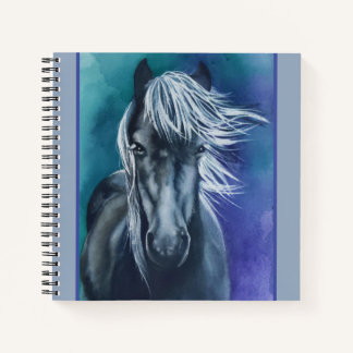 Pferdejournal Watercolor Boho Chic Custom Notebook Notizbuch