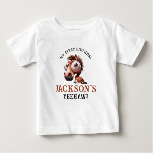 Pferdekarikaturen 1. Geburtstag Party Baby T-shirt