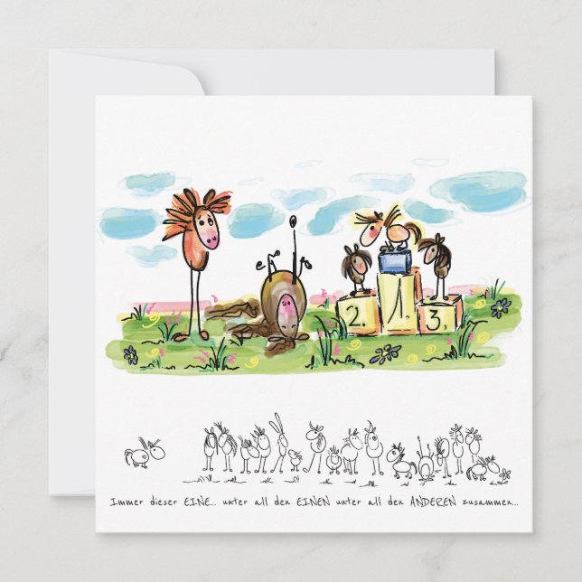 Pferdekarte – Geburtstagskarte für Pferdeliebhaber Feiertagskarte (Vorderseite)