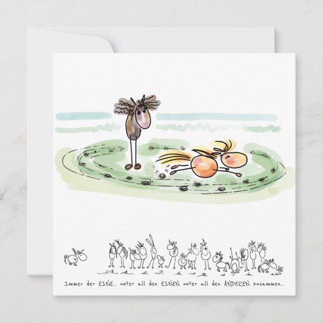 Pferdekarte – Grusskarte für Pferdeliebhaber Feiertagskarte (Vorderseite)