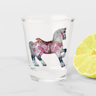 Pferdekarussell Schnapsglas