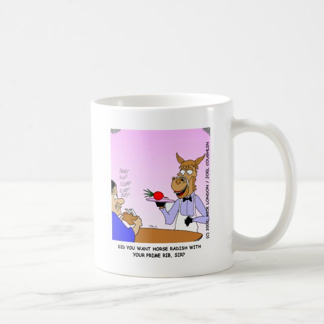 Pferdekellner Cartoon T-Shirts & Geschenke Tasse (Rechts)