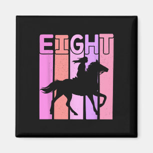 Pferdekinder 8. Geburtstag Reiten 8 Jahre alt Magnet