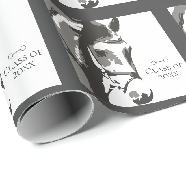 Pferdekizze, Snaffle Bit Gray Abschluss Class Geschenkpapier (Rolleneckpunkt)