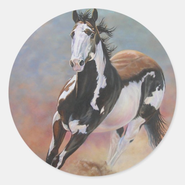 Pferdekleber Runder Aufkleber (Vorderseite)