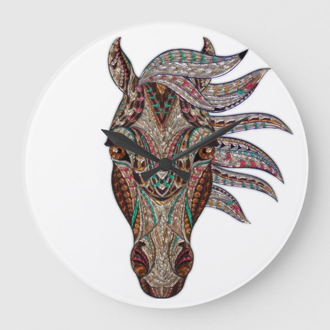 Pferdeklemme Große Wanduhr (Vorderseite)