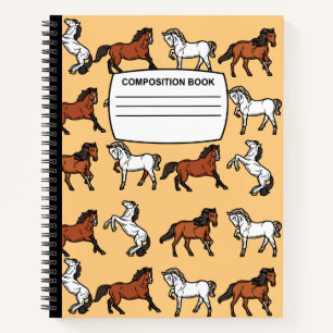 Pferdekomposition Notebook mit Wendeschleife Notizbuch