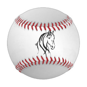 Pferdekopf auf Silber Baseball