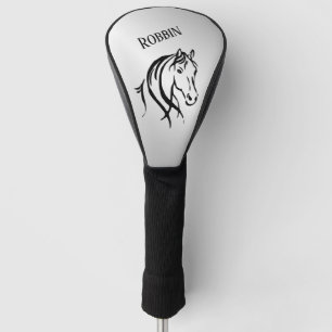 Pferdekopf auf Silber Persönlich Golf Headcover