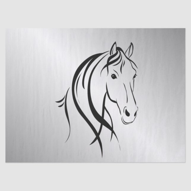 Pferdekopf auf Silber Seidenpapier (Vorderseite)