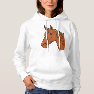 Pferdekopf Braun Farm Tier Hoodie