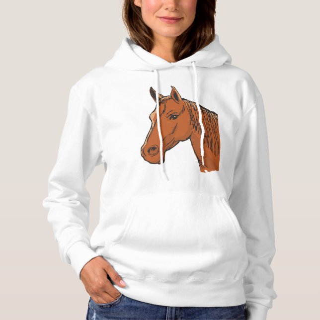 Pferdekopf Brown Farm Animal Hoodie (Vorderseite)