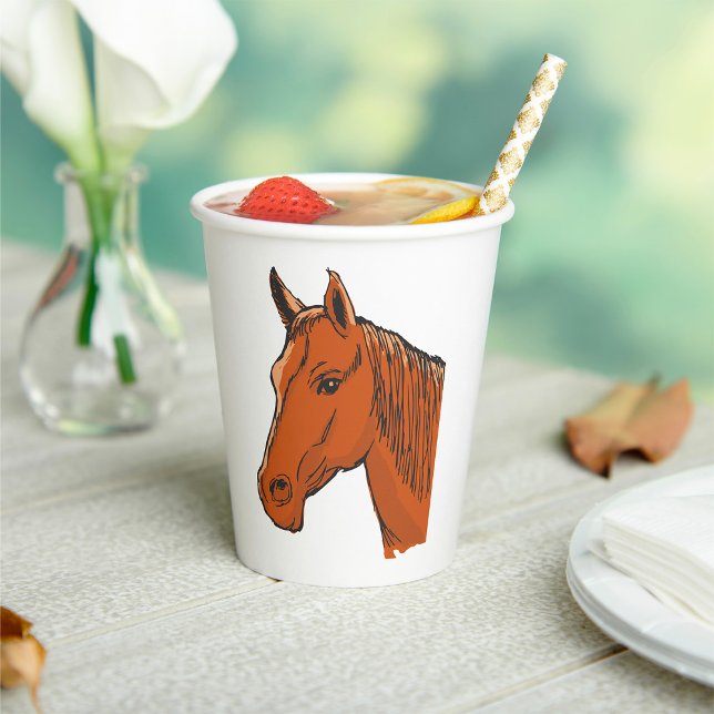 Pferdekopf Brown Farm Animal Pappbecher (Von Creator hochgeladen)