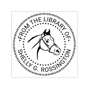 Pferdekopf "From the Library of" Buchname NT Permastempel