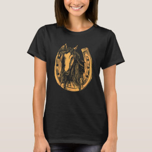 Pferdekopf Horseshoe Reitpferde Reitpferde T-Shirt