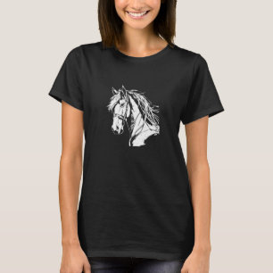 Pferdekopf Land Reitpferd Silhouette T-Shirt