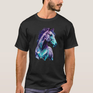 Pferdekopf-Polygone Reitsport Pferderücken T-Shirt