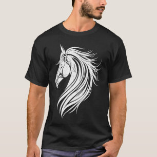 Pferdekopf Vector Wild Animal Sport Reitsport Fan T-Shirt