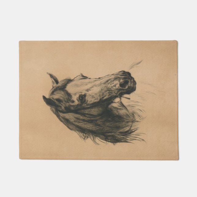 Pferdekopf (von Heywood Hardy) Fußmatte (Vorderseite)