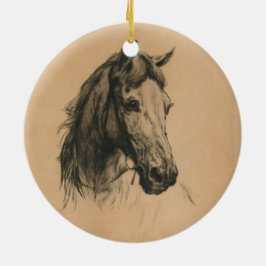 Pferdekopf (von Heywood Hardy) Keramik Ornament